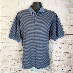 Ping Mens Blue Cotton Collared Short Sleeve Striped Golf Polo Shirt Size XL